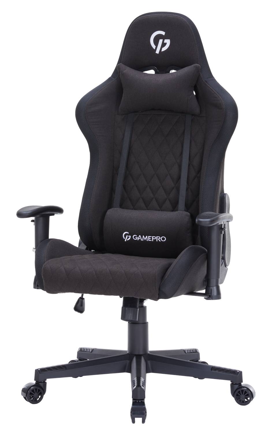 Фото - Крісло для геймерів GamePro RGB Size L Fabric Black (GC700FB)
