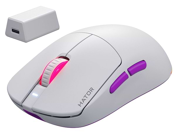 Фото - Мышь беспроводная игровая Hator Quasar 3 ULTRA 8K Wireless White (HTM771)