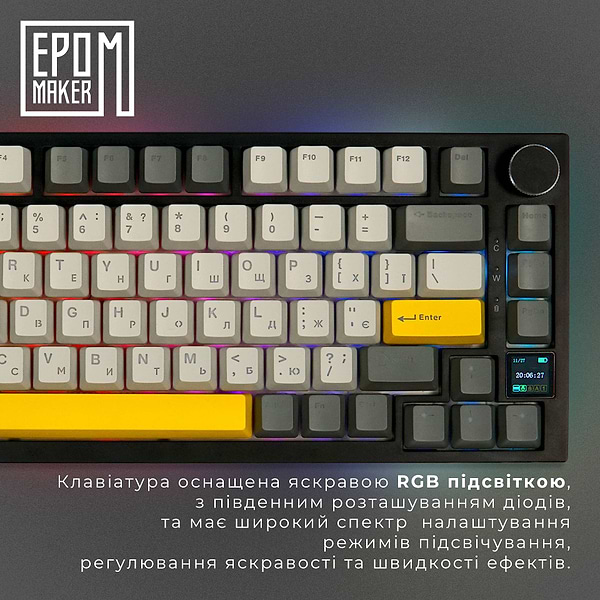 Фото - Клавиатура беспроводная игровая EPOMAKER AK820 Pro Gift Switch Hot-Swap Black (AK820-PRO-B-G)