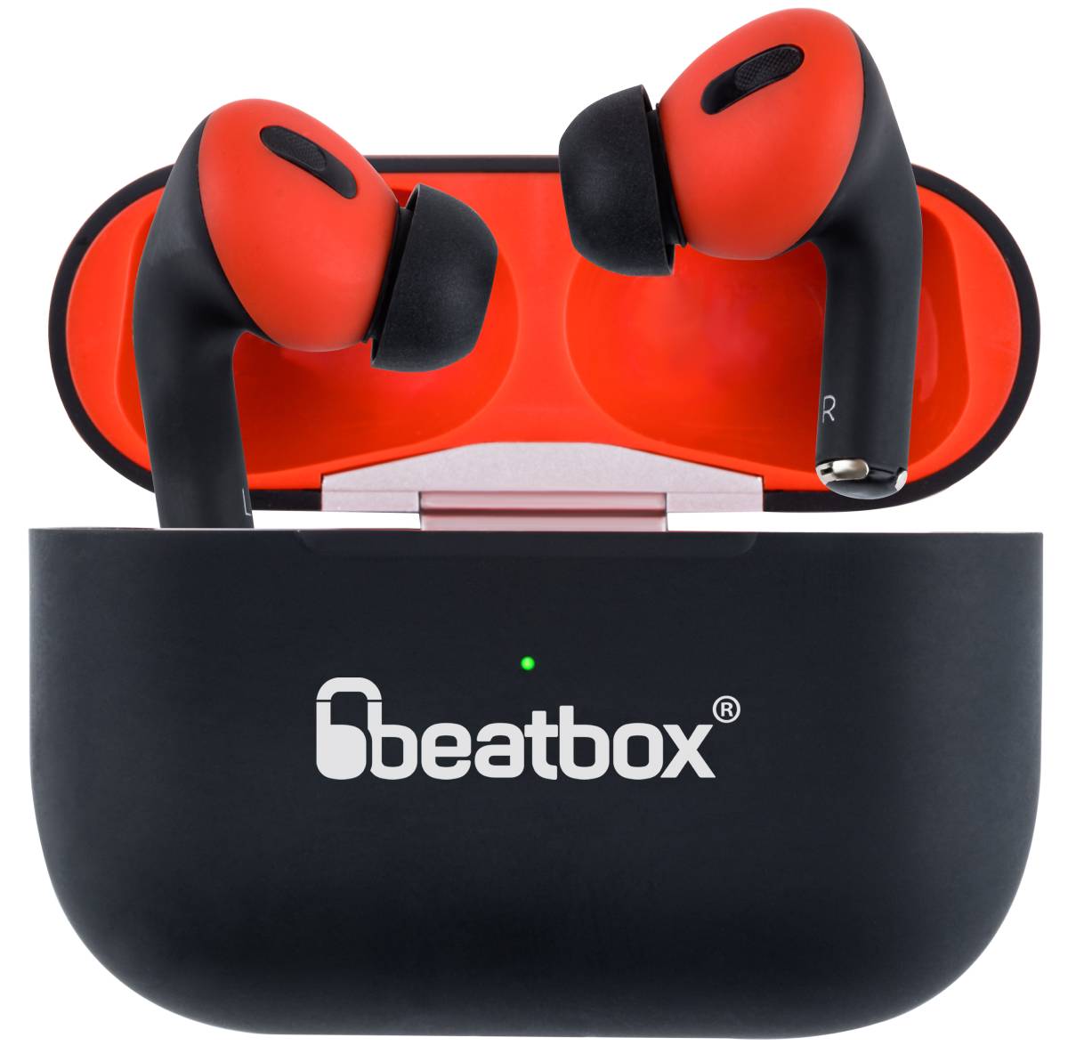 Наушники вкладыши беспроводные TWS BeatBox PODS PRO 1 Wireless charging black-red (bbppro1wcbr) - Фото 1