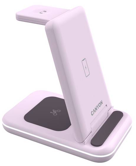 Фото - Беспроводное зарядное устройство Canyon WS-304 3 в 1 QI Iced Pink (CNS-WCS304IP)