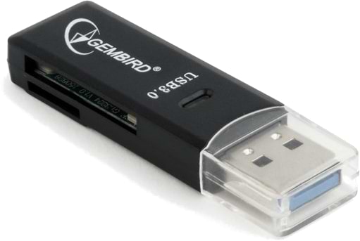 Кардрідер Gembird UHB-CR3-01 USB 3.0-SD/MicroSD Black - Фото 1