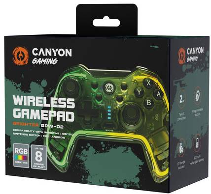 Фото - Геймпад Canyon Brighter GPW-02 Wireless RGB 5in1 Nintendo Crystal (CND-GPW02)