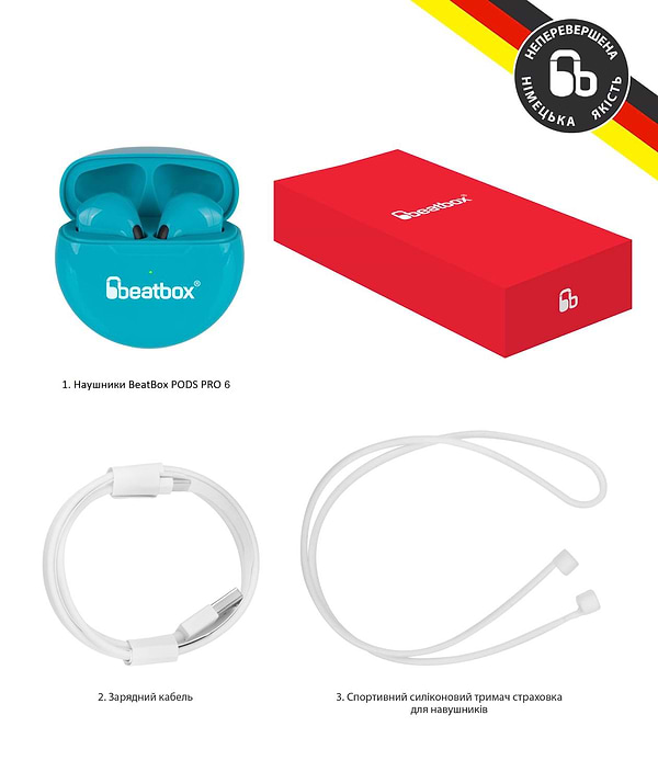 Фото - Навушники вкладиші бездротові TWS BeatBox PODS PRO 6 blue (bbppro6bl)