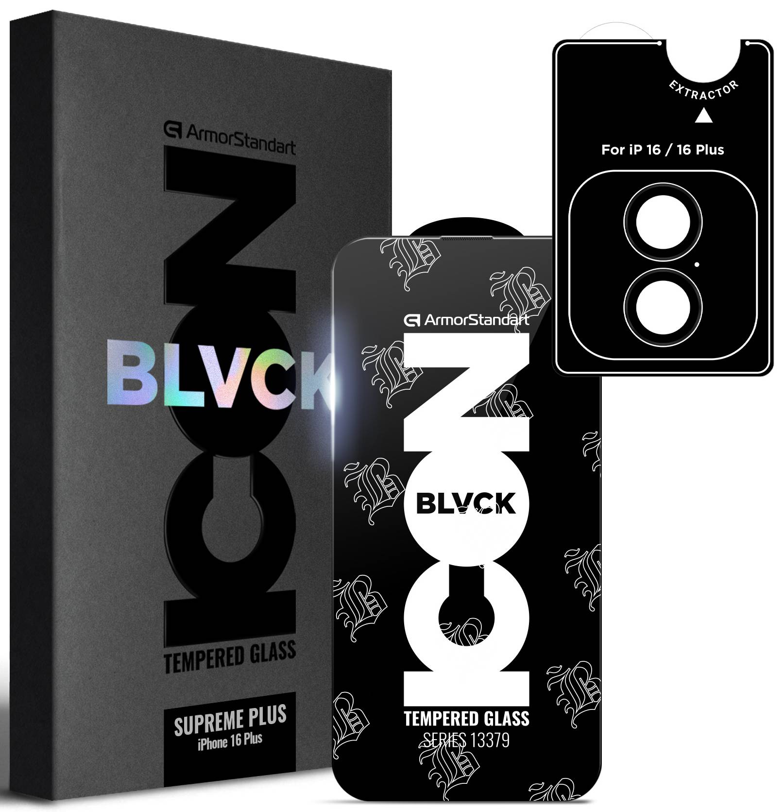 Защитное стекло для смартфона Armorstandart Supreme Plus Black Icon for Apple iPhone 16 (ARM81395)