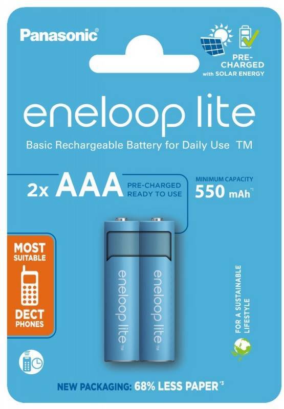 Фото - Аккумулятор тип AAA Panasonic Eneloop NI-MH Lite AAA 550 2 шт. (BK-4LCCE/2CP)