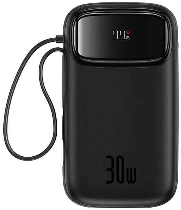 Фото - Батарея мобильная Baseus QPow2 20000mAh 30W USB-A+USB-C Built-in 2xUSB-C Cable Black (P10055009113-00) Фото - Батарея мобильная Baseus QPow2 20000mAh 30W USB-A+USB-C Built-in 2xUSB-C Cable Black (P10055009113-00)