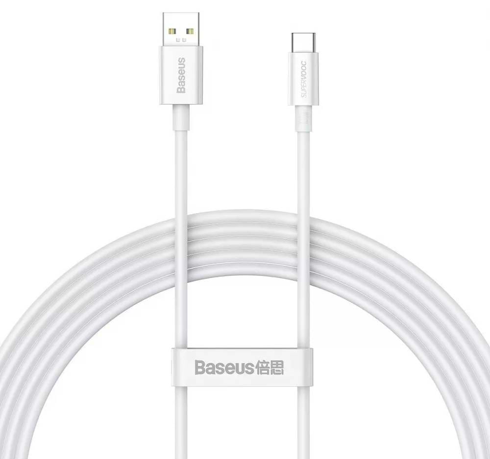 Кабель синхронізації даних Baseus Superior Series Fast Charging Data Type-C 65W 2m white (CAYS001002) - Фото 1