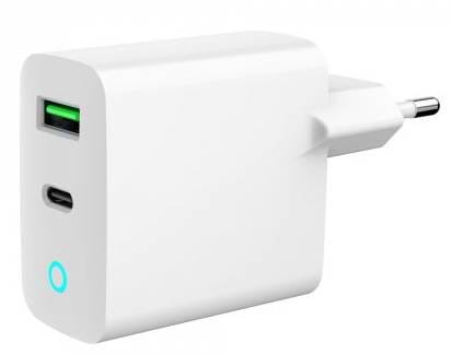 Фото - Мережевий зарядний пристрій Gembird USB-A + 1 Type-C PD20Вт + QC3.0 18Вт (TA-UC-PDQC20L-W-01)