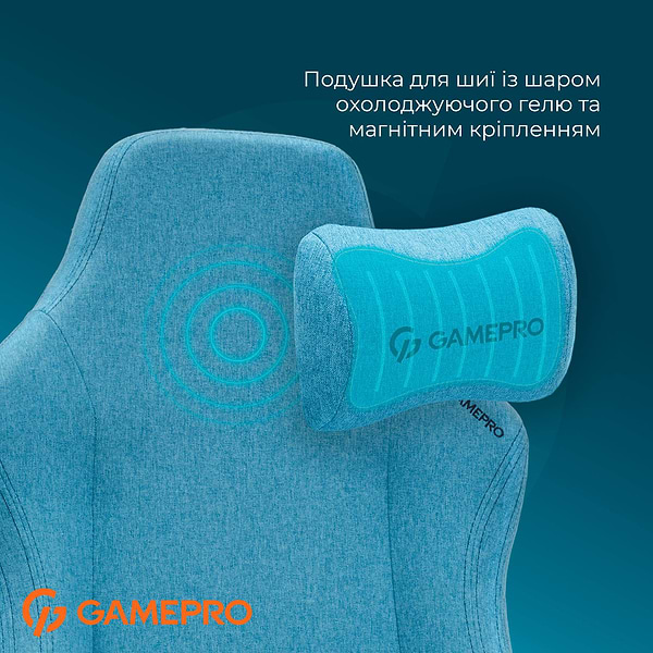 Фото - Крісло для геймерів GamePro FGC750LB Size L Fabric Light Blue