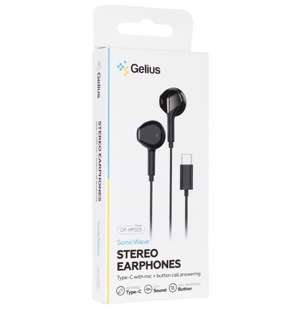 Фото - Наушники вкладыши проводные Gelius SonicWave GP-HP025 Black (98311)