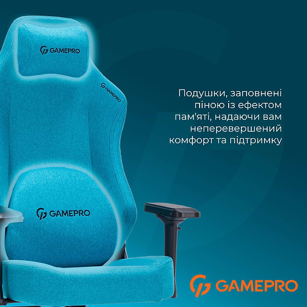 Фото - Крісло для геймерів GamePro FGC750LB Size L Fabric Light Blue