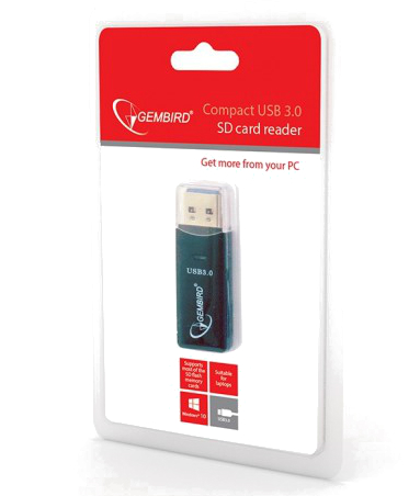 Фото - Кардридер Gembird UHB-CR3-01 USB 3.0-SD/MicroSD Black