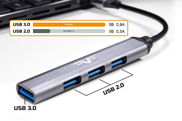 Фото - Хаб USB Frime 4хUSB2.0 Silver (FH-20050)