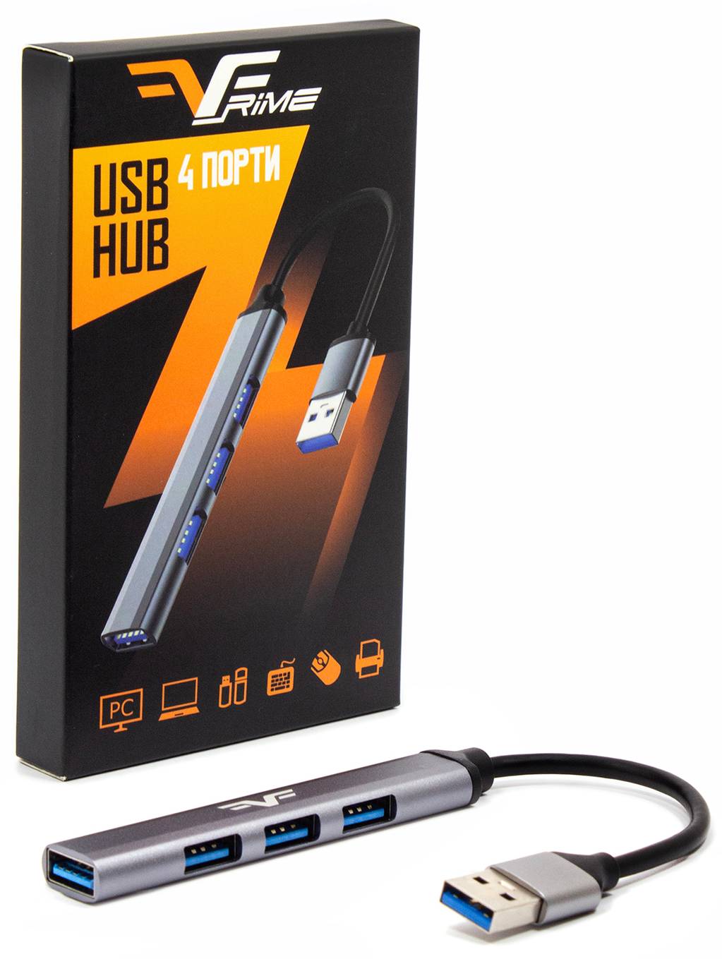 Фото - Хаб USB Frime 4хUSB2.0 Silver (FH-20050)