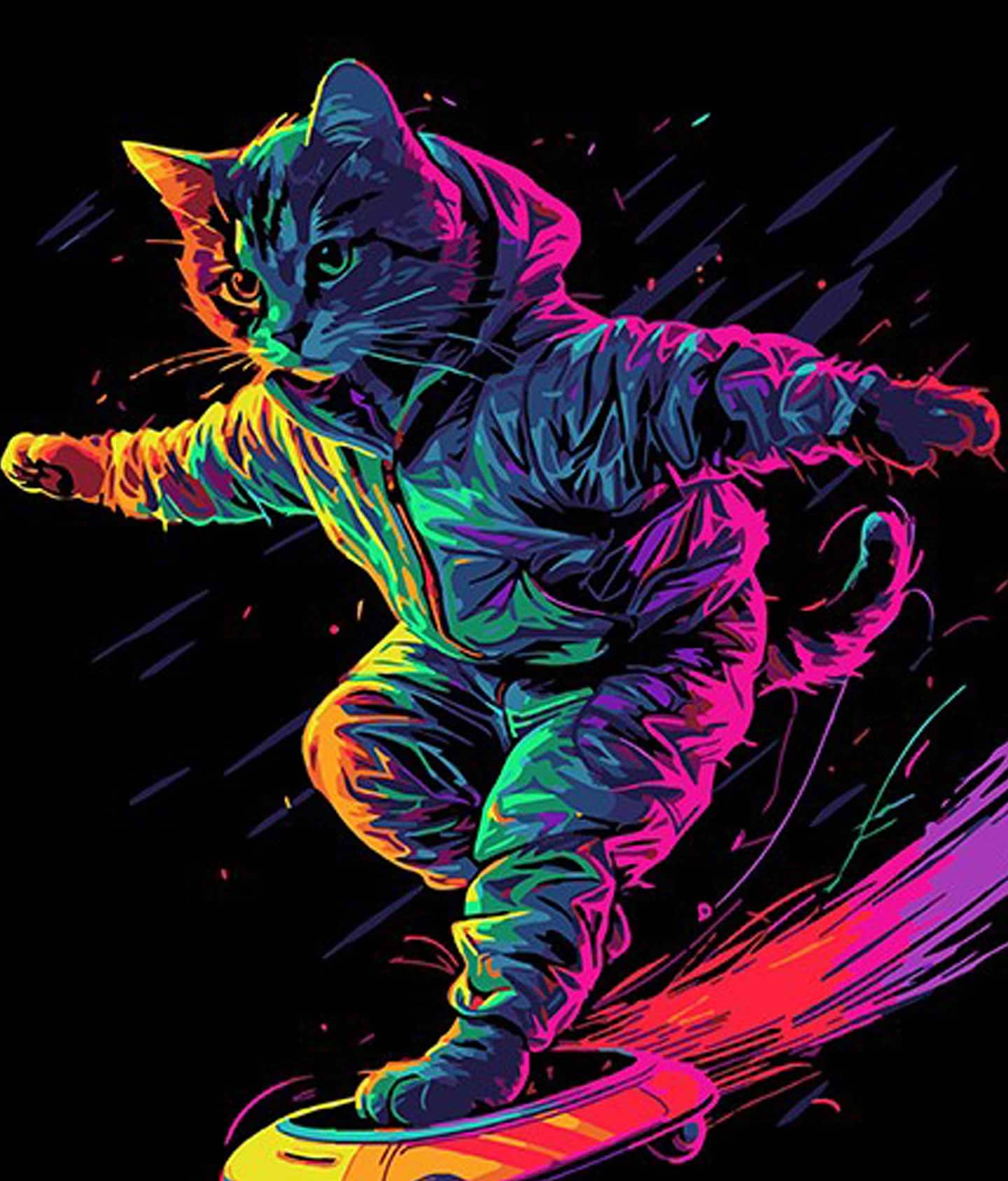 Картина за номерами Strateg Кіт на скейті 30х40 см (FH-4) - Фото 1