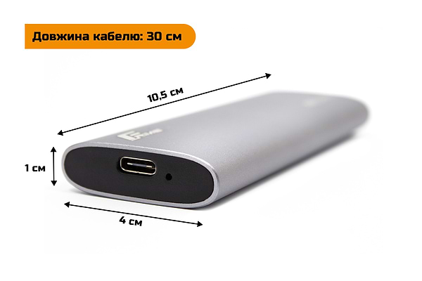 Фото - Внешний карман Frime M.2 NVMe PCIe Metal USB 3.2 Type-C Silver (FHE401.M2UC)