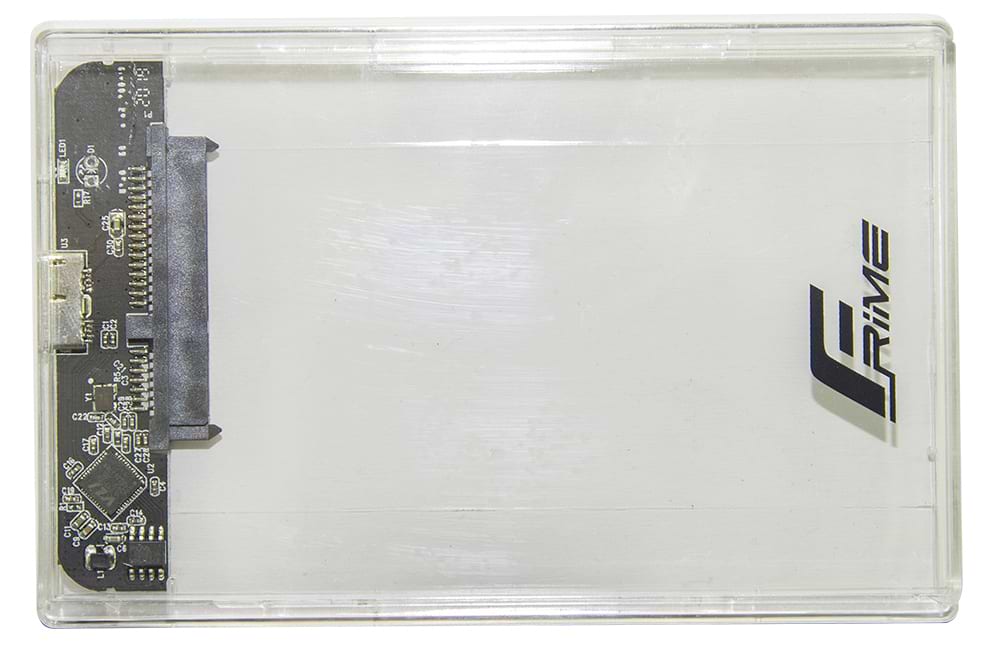 Внешний карман Frime SATA HDD/SSD 2.5'' USB 3.0 Plastic, Clear (FHE80.25U30)
