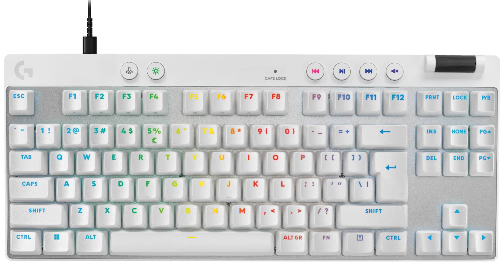 Клавиатура проводная игровая Logitech G PRO X TKL RAPID White LINEAR (920-013242) - Фото 1