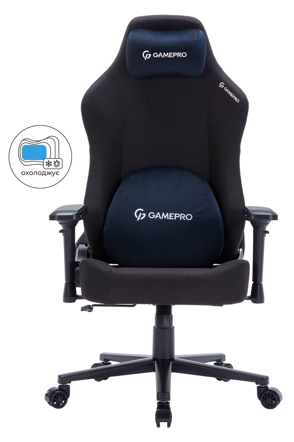 Крісло для геймерів GamePro FGC750B Size L Fabric Black - Фото 1
