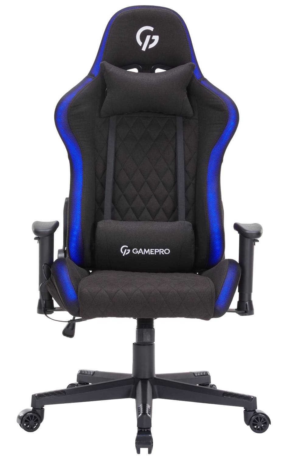 Фото - Крісло для геймерів GamePro RGB Size L Fabric Black (GC700FB)