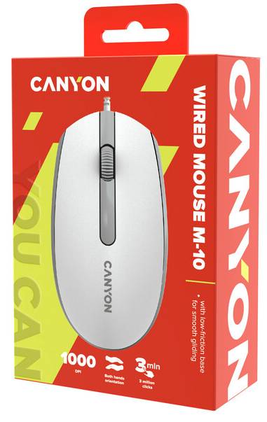 Фото - Миша дротова Canyon M-10 USB White Grey (CNE-CMS10WG)