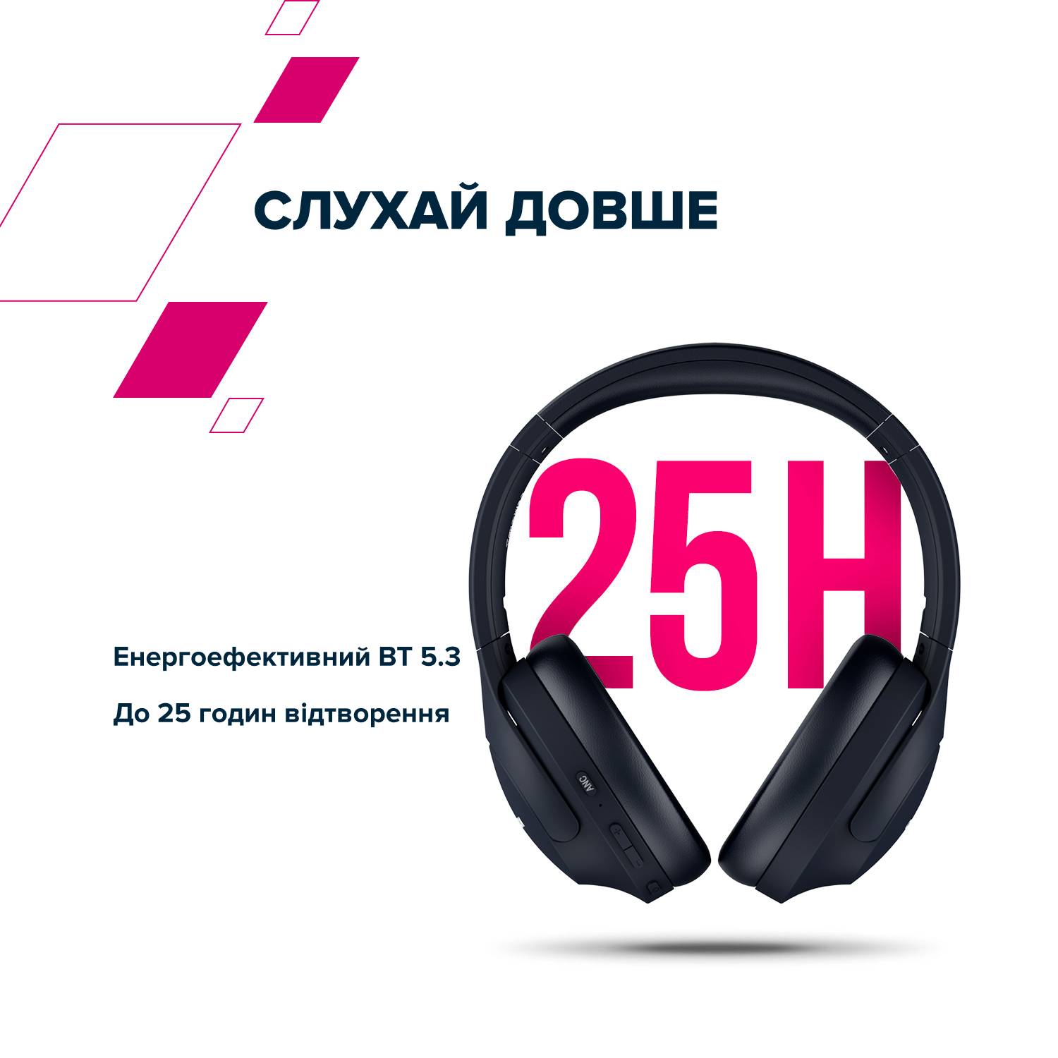 Фото - Навушники повнорозмірні бездротові Canyon OnRiff 10 ANC Black (CNS-CBTHS10BK)