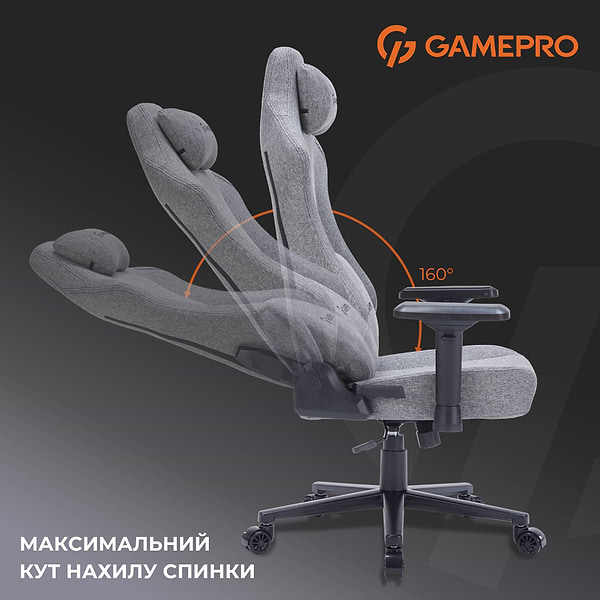 Фото - Кресло для геймеров GamePro FGC750DG Size L Fabric Dark Grey
