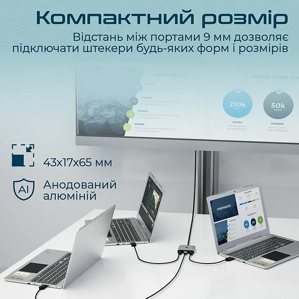 Фото - Перехідник HDMI Promate Mediaswitch-h3 Silver
