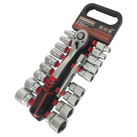 Набір торцевих голівок Haisser з тріскачкою 20 шт. + подовжувач (96409)