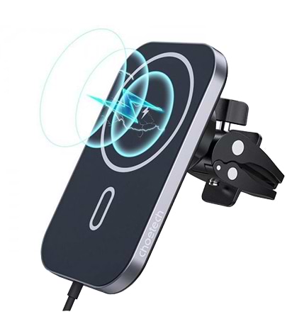 Фото - Автомобільний зарядний пристрій Choetech QI 15W MagSafe Black (T200-F-201BK)