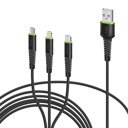 Фото - Кабель синхронизации данных Intaleo CBFLEXU1 3in1 Micro Lightning Type-C 1,4m Black (1283126487521)