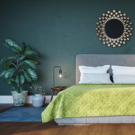 Покривало двоспальне ТЕП Velour 240х260 см Салатовий/Ромб прямий (4-00518_21935)