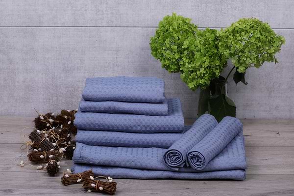 Фото - Рушник банний Aisha вафельний голубий 70х130