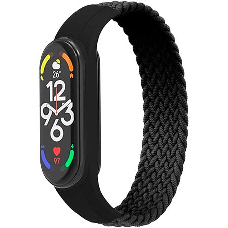 Ремінець для фітнес-браслету Armorstandart Braided Solo Loop for Xiaomi Mi Band 7/6/5/4 Black size L (ARM58763) - Фото 1