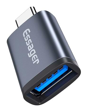 Перехідник Essager Soray OTG (Micro Female to Type-C Male) USB2.0 Adaptor Grey (EZJMC-SRC0G)