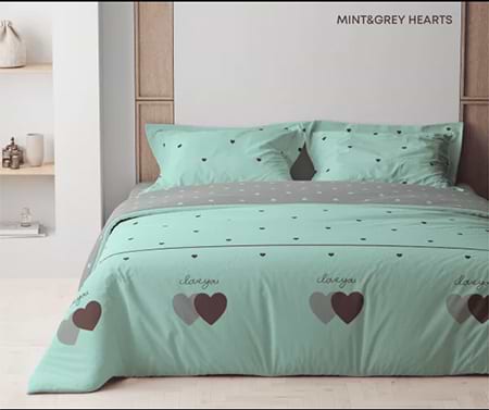 Фото - Комплект постільної білизни ТЕП Mint&Grey Hearts (2-00880_24943)