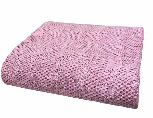 Фото - Плед полуторный Прованс Дино зигзаг Розовый 130х170 см (022436)