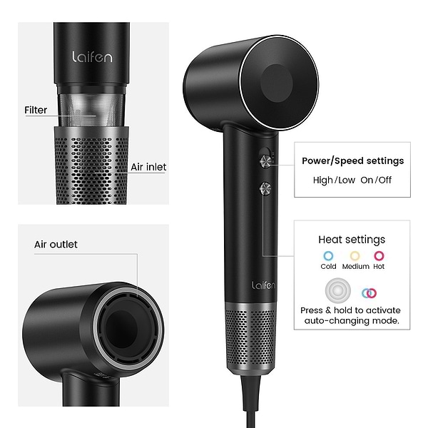 Фото - Фен Laifen Swift Premium чорний (LF03-PEG-EU)