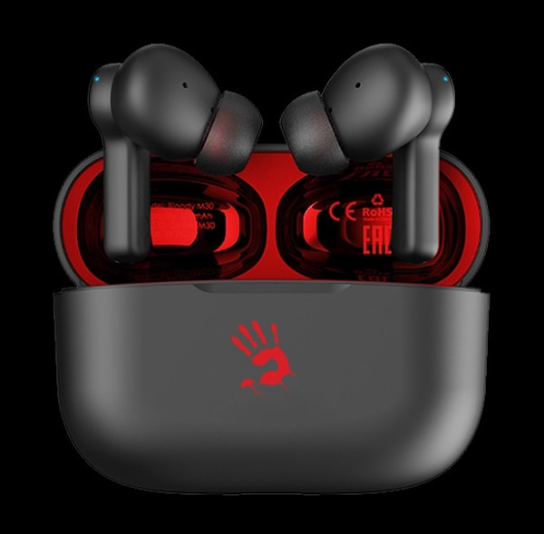 Фото - Навушники вкладиші бездротові TWS Bloody M30 Black+Red
