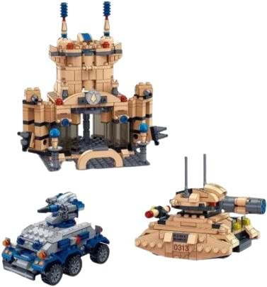 Фото - Пластиковый конструктор Banbao "Армия" 3 в 1 (515 Эл.) Танковый бой 2 (6251)