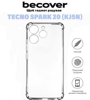 Фото - Чохол для смартфону BeCover Anti-Shock for Tecno Spark 20 (KJ5n) Clear (710858)