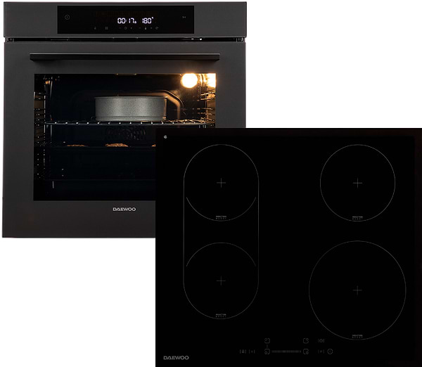 Фото - Духовой шкаф + варочная панель индукционная Daewoo O7EFT68HHZGUA + H6VS28M2BUA Фото - Духовой шкаф + варочная панель индукционная Daewoo O7EFT68HHZGUA + H6VS28M2BUA