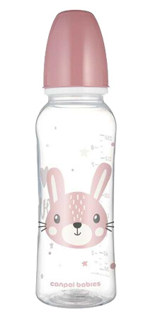 Пляшка для годування Canpol babies 250 мл CUTE ANIMALS - рожева (11/841_pin)