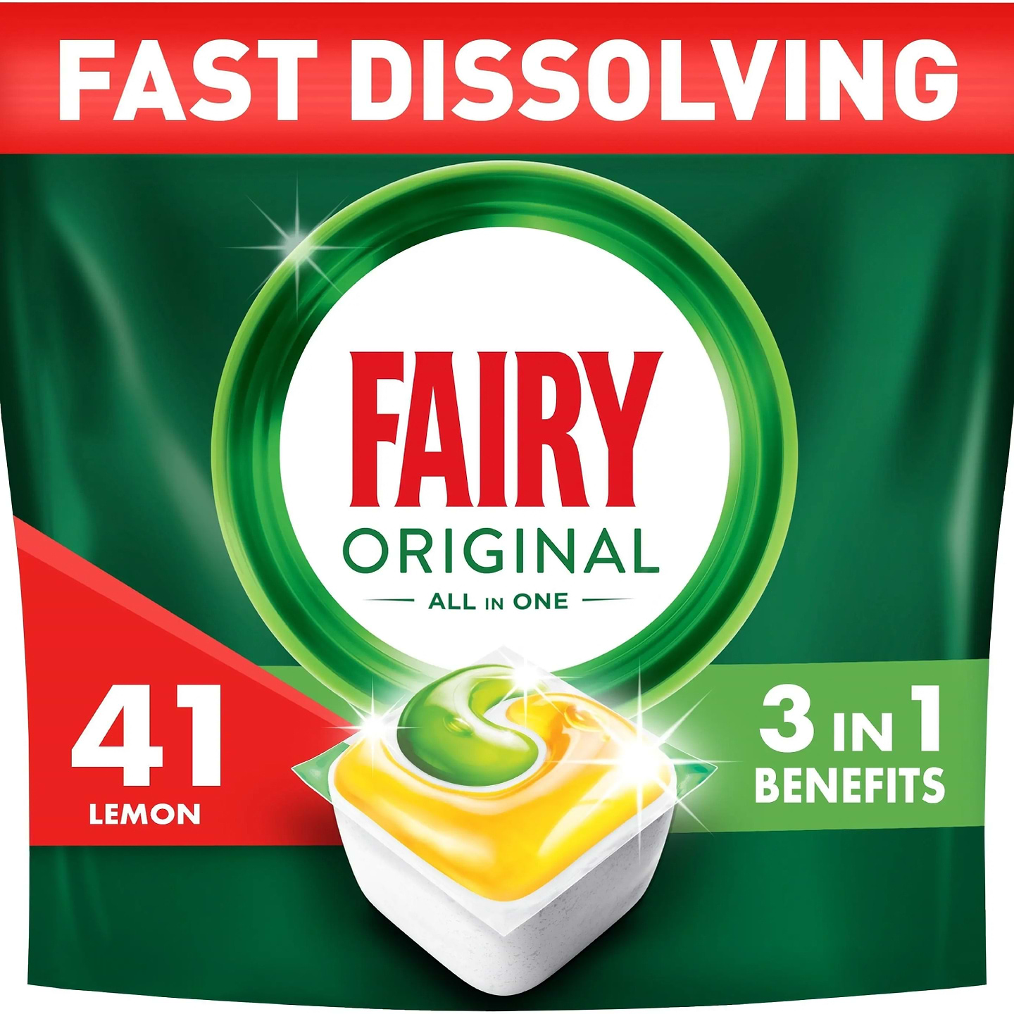 Таблетка для посудомийної машини Fairy Original All In One Лимон 41 шт - Фото 1