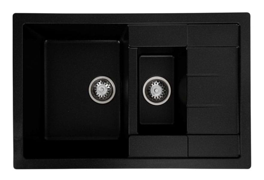 Мойка кухонная Platinum 7850W TOSKANA матовая Черный металлик