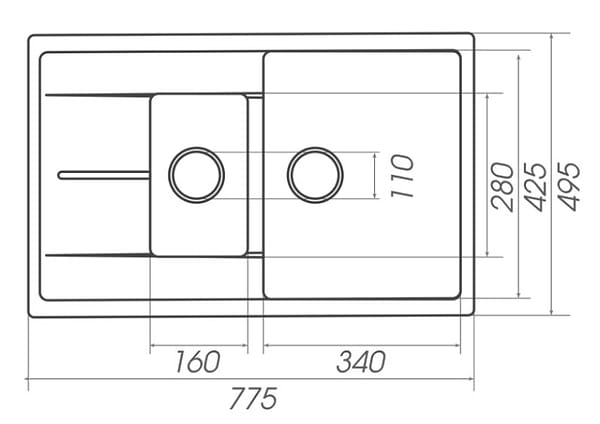 Фото - Мойка кухонная Platinum 7850W TOSKANA матовая Черный металлик