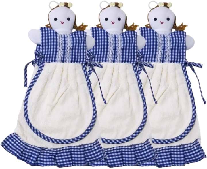 Набір рушників Zastelli махрових фігурка Дівчинка для кухні 25х50 см 3 шт. Сині (21093)