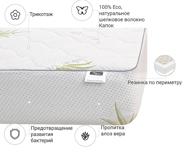 Фото - Наматрасник детский MirSon №1037 Alberto Silk Aloe Vera 70х140 см (2200001505520)