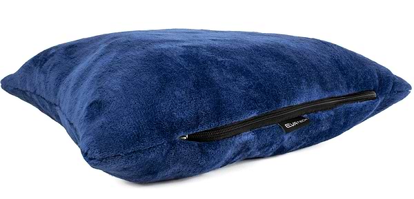 Фото - Набір плед + подушка в авто EVAtech із махри S для Volkswagen сині (MBLMPSSLV032)